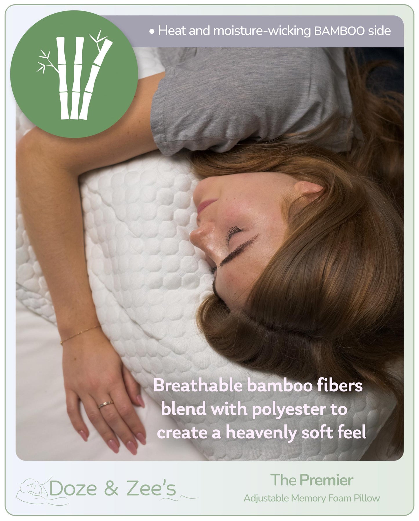 Breathable bamboo fibers blend with polyester to create a heavenly soft feel.