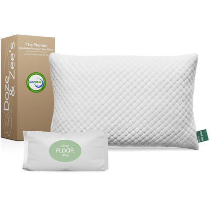 Doze & Zee's Adjustable Cross-Cut Memory Foam Queen Bed Pillow